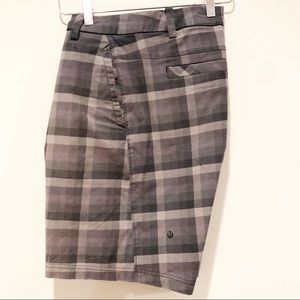 lululemon athletica Gray Plaid Men Shorts